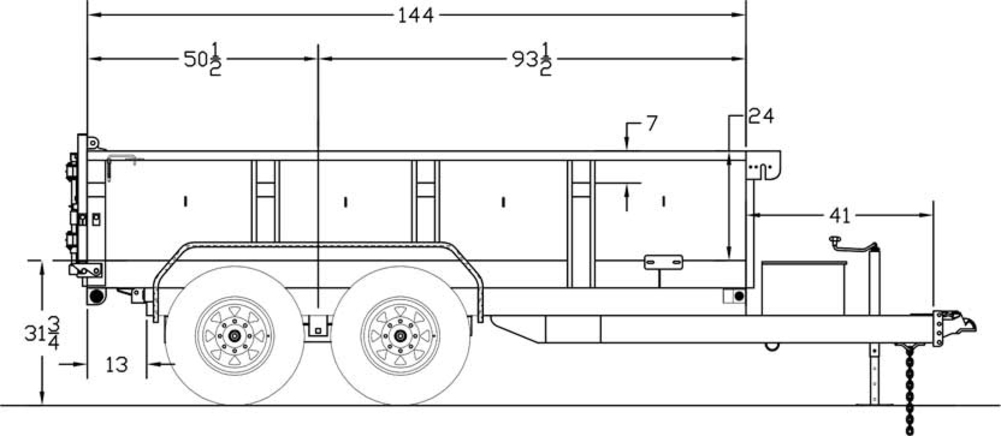 Standard Duty Tandem Axle Extra Wide Dump Trailer