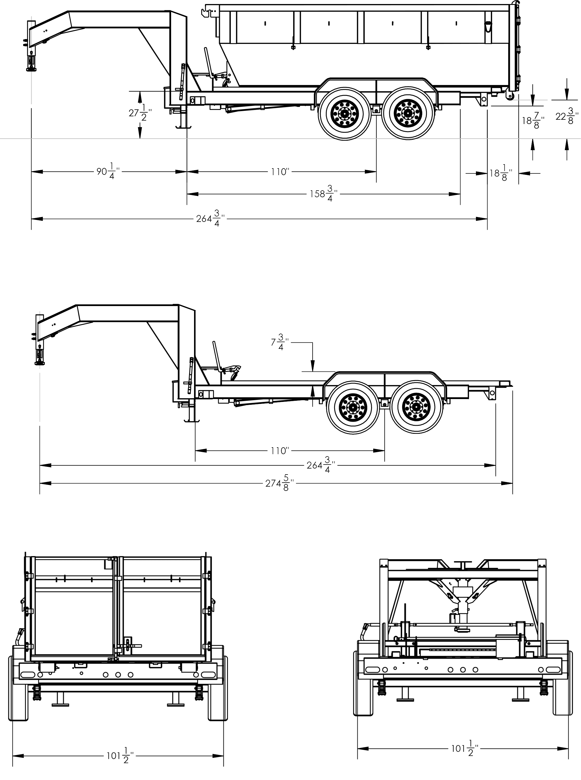 Roll-Off Gooseneck Dump Trailer