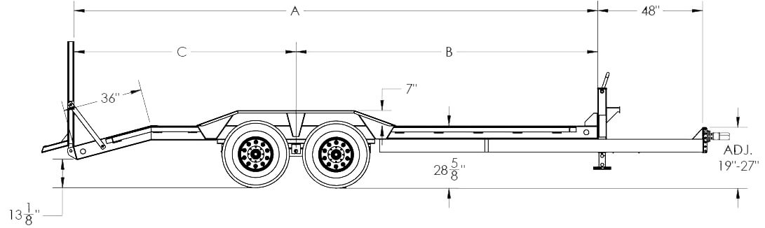 Heavy Duty Drive-Over Fender Equipment/Car Hauler