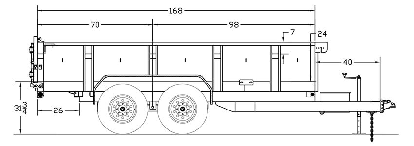 Heavy Duty Tandem Axle Extra Wide Dump Trailer