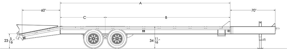 Single Wheel Tandem Axle Pintle Trailer