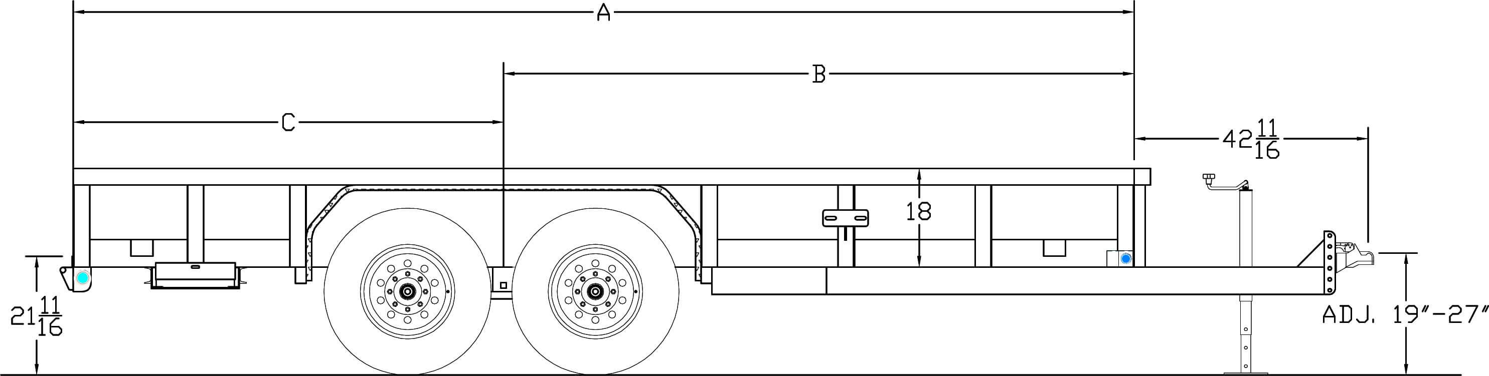 Heavy Duty Tandem Axle Pipe Top Utility Trailer