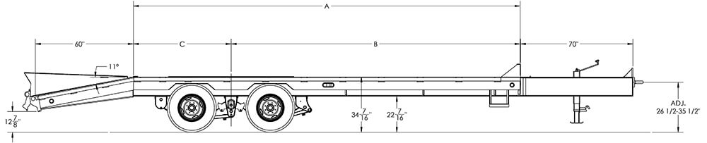 Heavy Duty Tandem Dual Axle Pintle Trailer