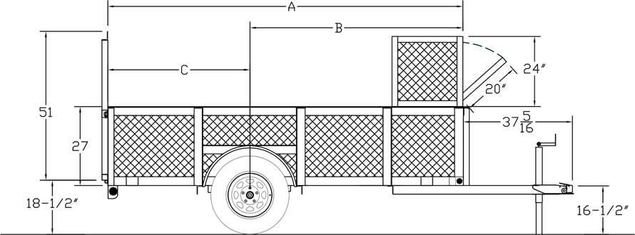 Single Axle Landscape Trailer