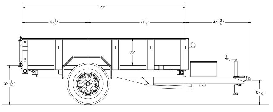 Single Axle Single Ram Dump Trailer