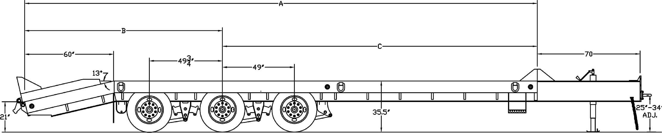 Pintle Heavy Equipment Transport Trailer