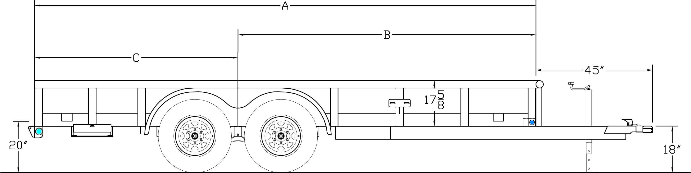 Pro Series Tandem Axle Pipe Top Utility Trailer