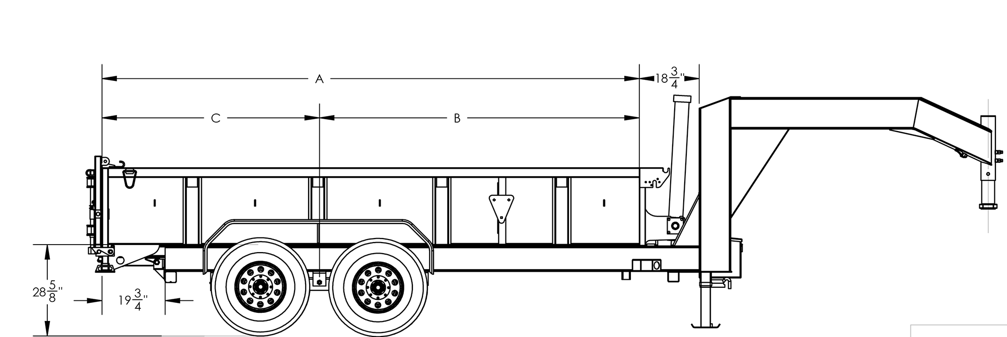 Heavy Duty Telescopic Gooseneck Dump